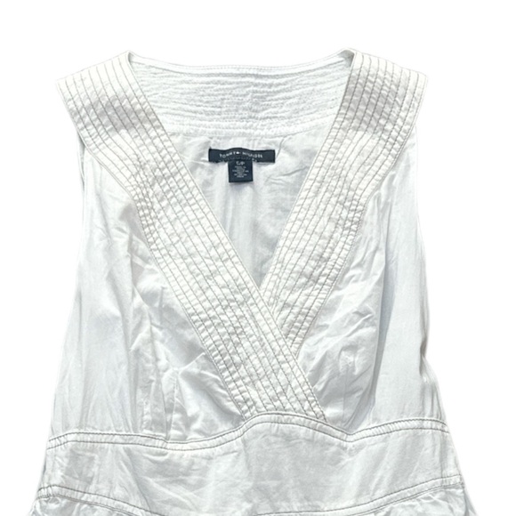 Tommy Hilfiger Surplice Top Smocked Back Collared Sleeveless Lined Cotton Dress - Picture 8 of 12
